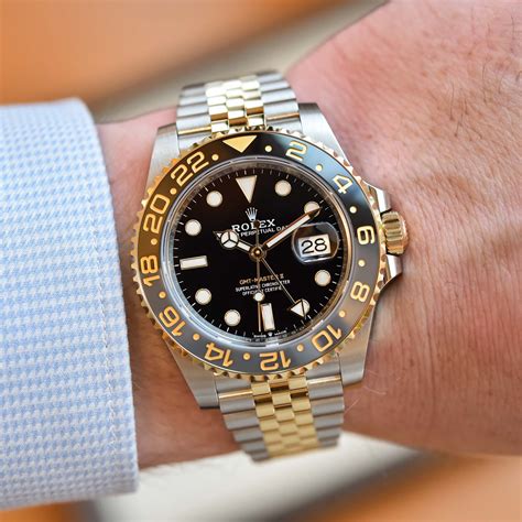 rolex gmt master gold and steel|rolex master 2 gold bracelet.